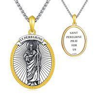wholesale 925 Sterling Silver St Peregris Catholic Religious Pendant Necklace-St Peregrine-2