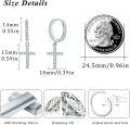wholesale 925 Sterling Silver Cross Pendant Huggie Hoop Earrings for Women Men Minimalist Fine  4cm Long-0-1