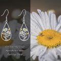 wholesale 925 Sterling Silver Flower Design Teardrop Dangle Earrings for Women Girls -0-4
