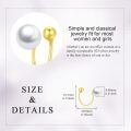 wholesale 925 Sterling Silver Pearl Stud Earrings Wholesale Gold Plated-0-2