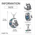 wholesale 925 Sterling Silver Celtic Dragon Crescent Moon Stone Pendant Necklace for Women Men Gifts-0-3