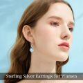 wholesale Sterling Silver Natural Gemstone Vintage Irish Celtic Teardrop Dangle Earrings-0-1
