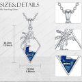 wholesale 925 Sterling Silver Blue Enamel Wave & Coconut Palm Tree Pendant Necklace for Women-0-2