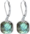 wholesale Sterling Silver Labradorite Amethyst Turquoise Earrings Gemstone Jewelry-0-0