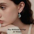 wholesale 925 Sterling Silver Celtic Moon and Star Earrings with Green Heart-Shaped Stone Jewelry Birthday Christmas Gifts for Women Her-0-1