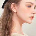 wholesale 14k Gold Triangle White Opal Stud Earrings For Women-0-4