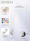 wholesale 925 Sterling Silver Birthstone Heart Pendant Necklace for Women-0-2