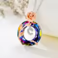 TOUPOP Sterling Silver Volcano Crystal Letter Pendant Necklace-0-5