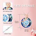 wholesale TOUPOP Blue Circle Crystal Women Necklaces 925 Sterling Silver Rose Flower Birthstone Pendant Necklaces Anniversary Jewelry Valentine Mothers Day Christmas Birthday Gifts For Women Her Wife Girlfriend -0-3