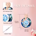 TOUPOP Sterling Silver & Birthstone Rose Flower Pendant Necklace-0-3