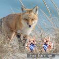 wholesale 925 Sterling Silver Cute Fox Holding Heart Earrings Wholesale Pink-0-16