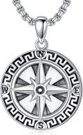 wholesale 925 Sterling Silver Compass Necklace Pendant - Graduation  for Men & Women -0-0