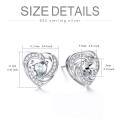 wholesale 925 Sterling Silver Birthstone Heart Stud Earrings Jewelry Gifts for Women-0-71