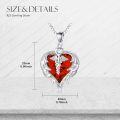 wholesale Sterling Silver Austrian Crystal Caduceus Angel Wing Heart Nurse Necklace-0-63