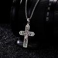 wholesale 925 Sterling Silver Crucifix with Mother Mary and Child Pendant Necklace for Men & Women - Catholic Religious s-0-2