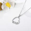 wholesale 925 Sterling Silver Lizard Heart Pendant Necklace with Cubic Zirconia Gifts for Women-0-1