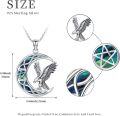 wholesale 925 Sterling Silver Abalone Shell Eagle Crescent Moon Pentagram Necklace-0-3
