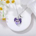 wholesale 925 Sterling Silver Dragon Heart Purple Crystal Initial J Pendant Necklace For Women-0-3