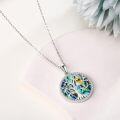 wholesale 925 Sterling Silver Tree of Life Owl Pendant Necklace with Abalone Shell and Cubic Zirconia Gifts for Women-0-1