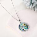 wholesale 925 Sterling Silver Tree of Life Owl Pendant Necklace with Abalone Shell and Cubic Zirconia Gifts for Women-0-1