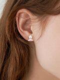 wholesale 925 Sterling Silver Nurse Bear Earrings Wholesale With Pink Accents-0-4
