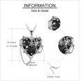wholesale 925 Sterling Silver Black Heart Necklace with Floral Skull Gothic Halloween Jewelry for Women Witchy Gifts-0-2