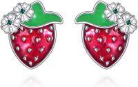 wholesale 925 Sterling Silver Metal Sweet Strawberry Stud Earrings for Women Fashion-Strawberry Stud Earrings