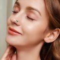 wholesale 925 Sterling Silver Butterfly Nose Ring White Gold Plated Green Zircon Piercing Hoop-0-1