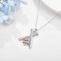 wholesale 925 Sterling Silver Baseball Bat & Ball Sporty Charm Necklace for Women Girls-0-1