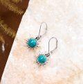 wholesale 925 Sterling Silver Sun Turquoise Dangle Earrings for Women - Native American Style Natural Stone Western Fashion s-0-5