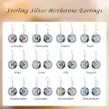 TOUPOP Sterling Silver Blue Crystal Moon Star Dangle Earrings-0-5