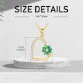 wholesale 14K Gold Green Enamel Four-Leaf Clover Pendant Necklaces for Women - 18 Chain-0-2