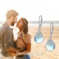 wholesale 925 Sterling Silver Opalite Drop Earrings with Leverbacks - Celtic Filigree Design-0-1