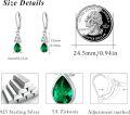 wholesale 925 Sterling Silver Green Teardrop Crystal Drop Dangle Hook Earrings s for Women Girls-0-5