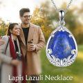 wholesale Sterling Silver Black Onyx Labradorite Lapis Lazuli Jade Teardrop Necklace-0-1