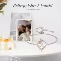 TOUPOP Sterling Silver Rose Heart Butterfly Initial K Letter Link Bracelet For Women-0-2