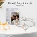 TOUPOP Sterling Silver Rose Heart Butterfly Initial K Letter Link Bracelet For Women-0-2