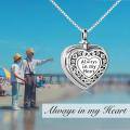 wholesale 925 Sterling Silver Heart Photo Locket Pendant Necklace Always In My Heart Memorial Jewelry-0-4