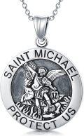 wholesale 925 Sterling Silver Saint Michael Protect Us Medal Necklace Catholic Religious s for Men Women Boys Girls-0-0
