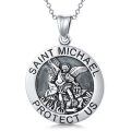 wholesale 925 Sterling Silver Saint Michael Protect Us Medal Necklace Catholic Religious s for Men Women Boys Girls-0-0