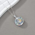 wholesale 925 Sterling Silver Rainbow Crystal Sun & Moon Goddess Hamsa Hand Pendant Necklace-0-2