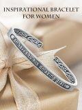 wholesale Sterling Silver Celtic Strength Mantra Cuff Bracelet Poiuy Inspirational Jewelry Gift-0-87