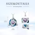 TOUPOP Sterling Silver & Crystal Celtic Trinity Knot Birthstone Necklace-0-5