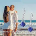 wholesale 925 Sterling Silver Drop Earrings Blue Moonstone Celtic Knot Platinum Plated For Women-0-52