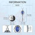 wholesale 925 Sterling Silver Lapis Lazuli Vintage Key Pendant Necklace for Women Elegant s-0-4