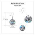 wholesale 925 Sterling Silver Abalone Shell Moonstone Celtic Tree Of Life Drop Earrings-0-4