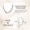 wholesale 925 Sterling Silver Gold Accented Oval Grooved Hoop Earrings for Women-0-5