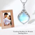 wholesale Sterling Silver Natural Gemstone Teardrop Pendant Necklace-0-4