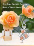 wholesale 925 Sterling Silver Anchor Rose Pendant Necklace for Women Gifts-0-4