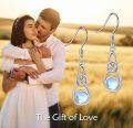 wholesale 925 Sterling Silver Moonstone Celtic Knot Teardrop Dangle Earrings-0-5